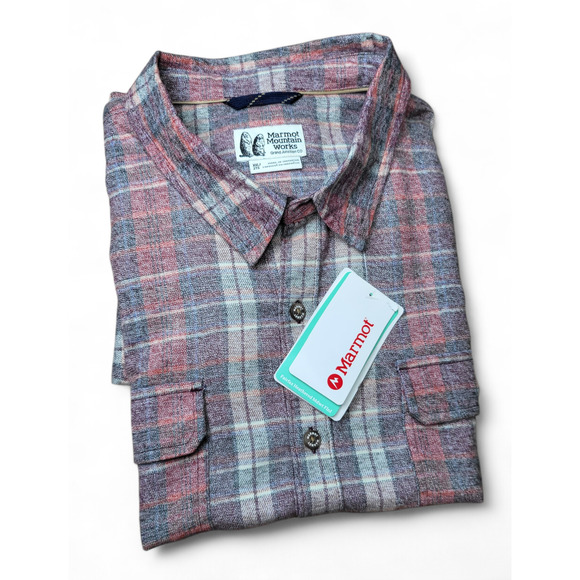 NWT Marmot Men's Fairfax Heathered Midweight Flannel Port Royal 2XL MSRP $85 - Picture 8 of 10